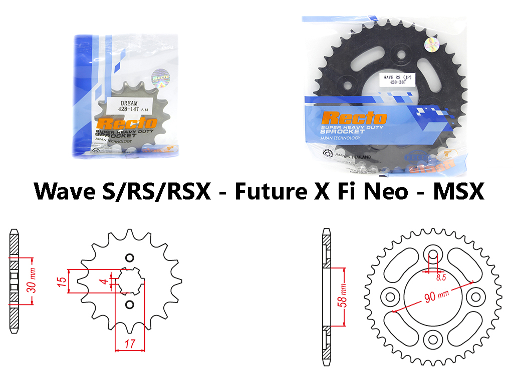 [HCM]Recto Wave S RS RSX Future 125 X FI Nhông dĩa