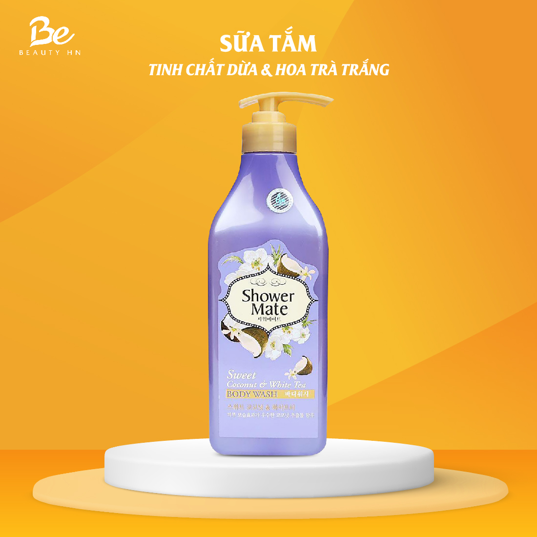 Sữa tắm tinh chất dừa và hoa trà trắng showermate coconut & white tea 550ml