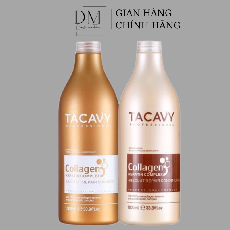 Cặp dầu gội xả tacavy 1000ml | giảm gãy rụng, phục hồi tóc hư tổn, khô xơ | hàng chính hãng