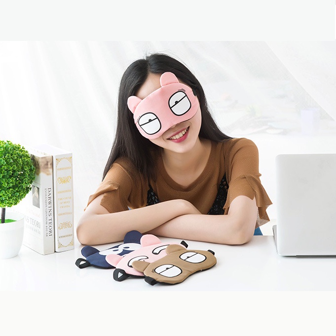 Bịt Mắt Che Mắt Ngủ Có Túi Gel Massage , Hình Thú cute,nóng/lạnh giảm bớt căng thẳng phù hợp