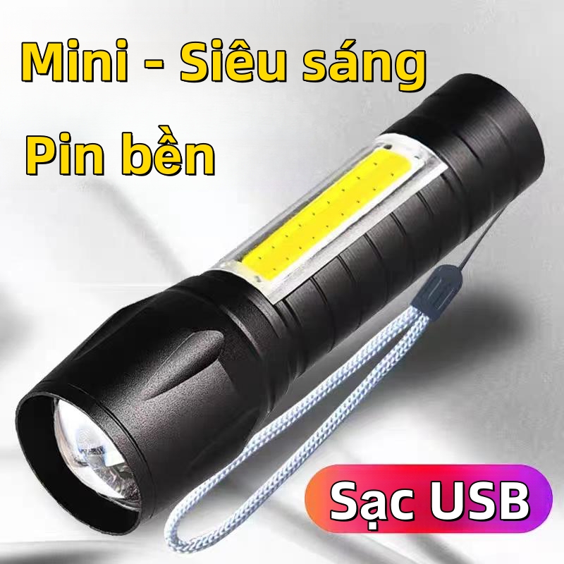 Đèn pin mini siêu sáng cao cấp có zoom