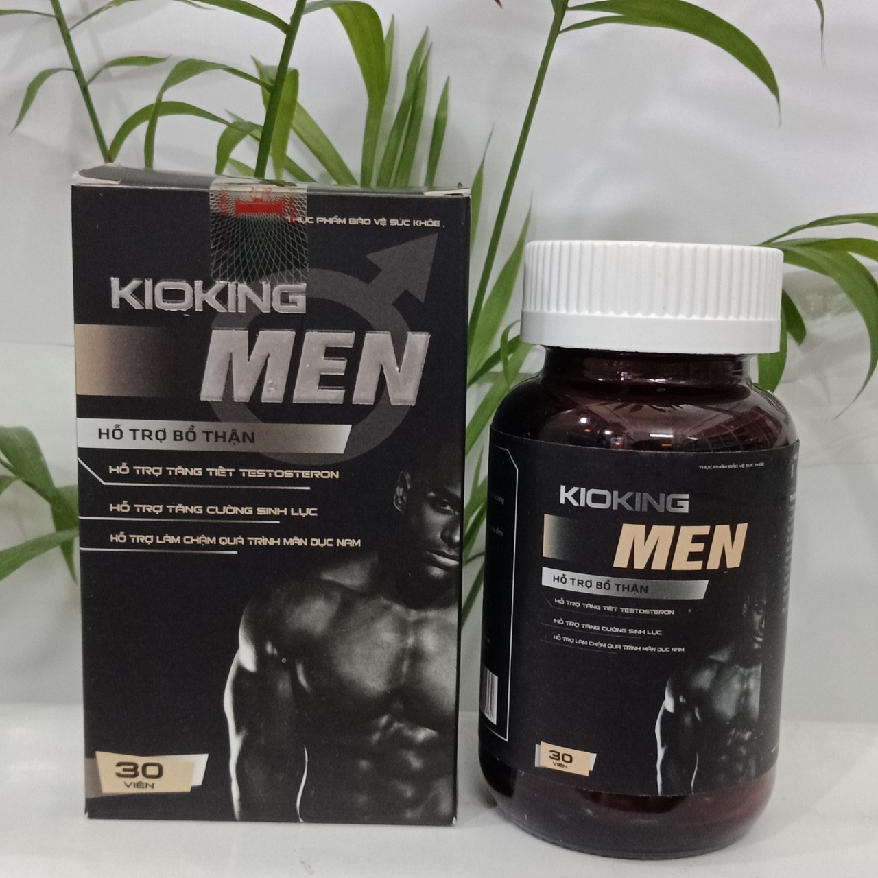 Tăng cường sinh lý nam giới, dứt điểm sinh lý yếu - Viên uống bổ  thận KIOKING MEN - chiết xuất ba kích, bạch tật lê - Lọ 30 viên