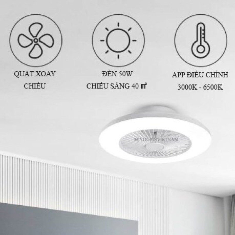 Quạt đèn trần XIAOMI YEELIGHT kết nối Mihome