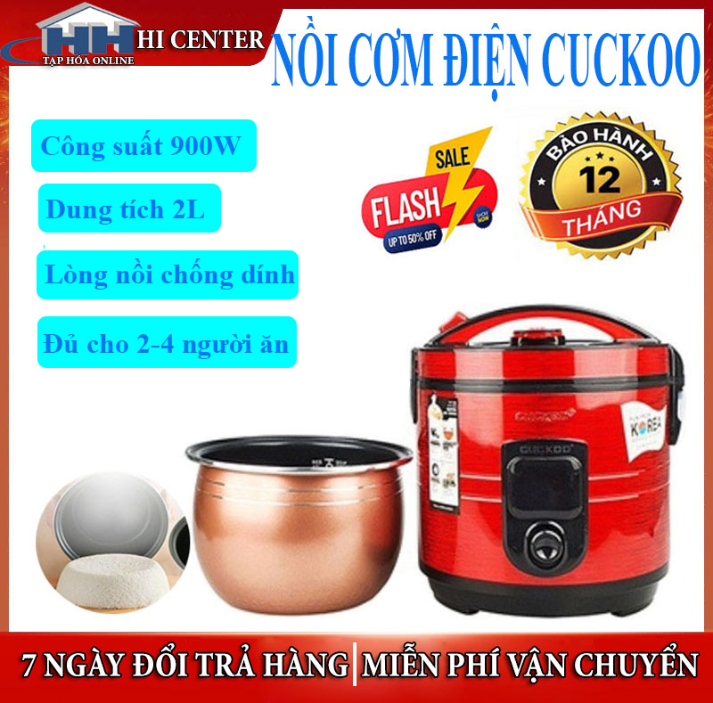 Nồi cuckoo - Nồi cơm điện mini cao cấp, nồi cơm điện Cuckoo dung tích 2L, nồi cơm điện giá rẻ công suất 900w, nồi cơm điện công nghiệp lòng nồi phủ men chống dính siêu dày, nồi cơm điện đa năng, nồi cơm điện cao tần