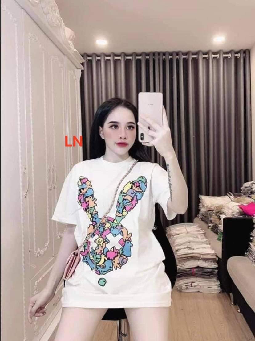 Áo phông đầu thỏ fom thụng Chất cottong su.Ln