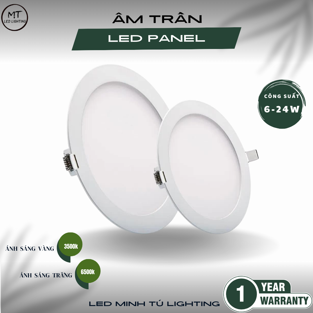 Đèn âm trần siêu mỏng 9w 1 chế độ, 3 chế độ bảo hành 1 năm
