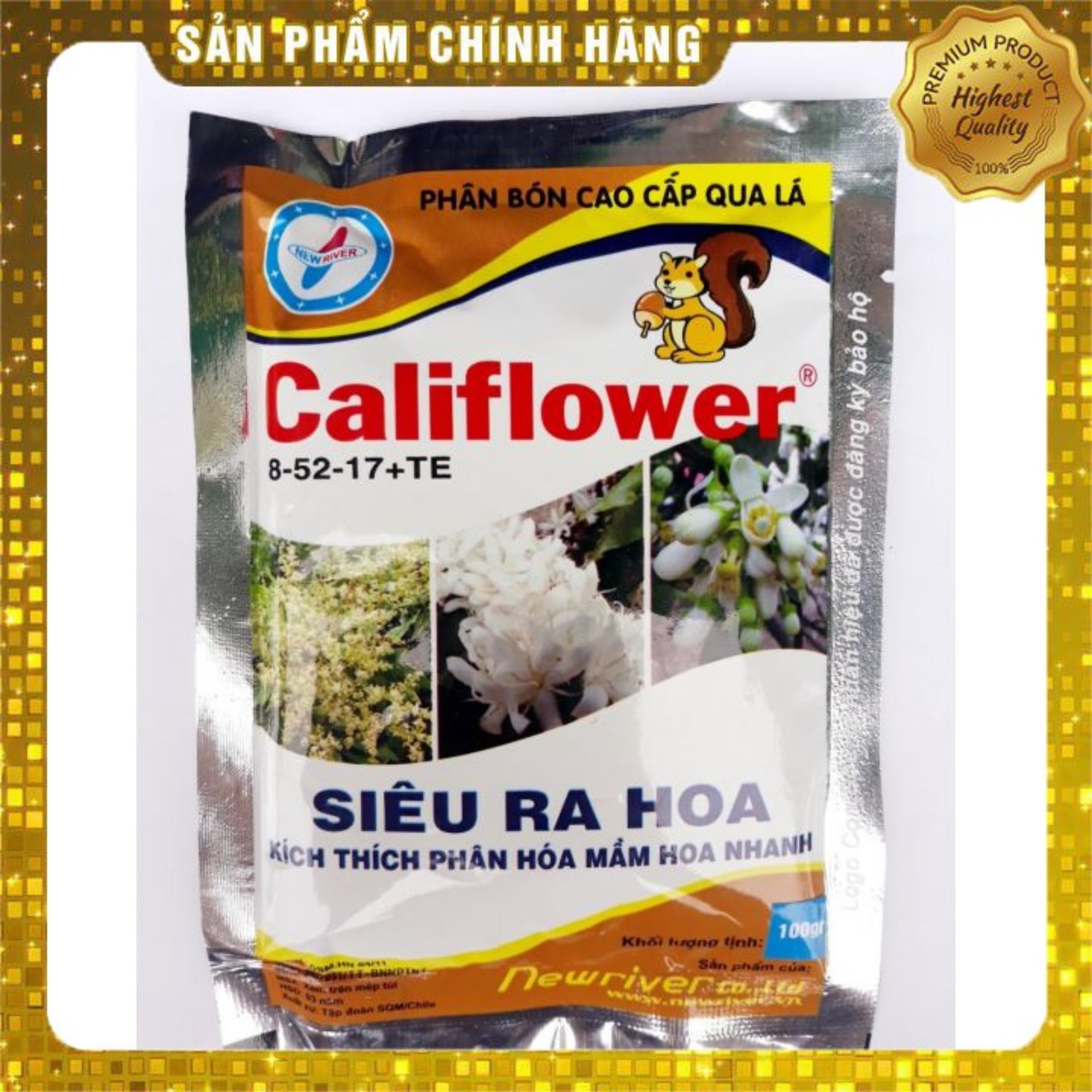 Phân bón lá CALIFLOWER (100g) giúp cây trồng siêu ra hoa, kích thích phân hóa mầm hoa nhanh.