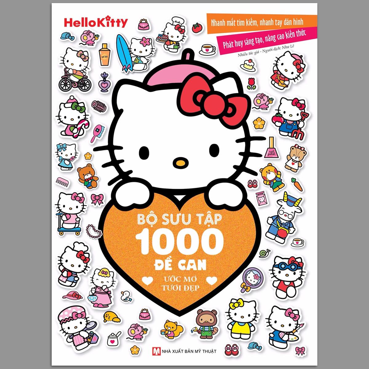 Sách - hello kitty - bộ sưu tập 1000 đề can - ước mơ tươi đẹp