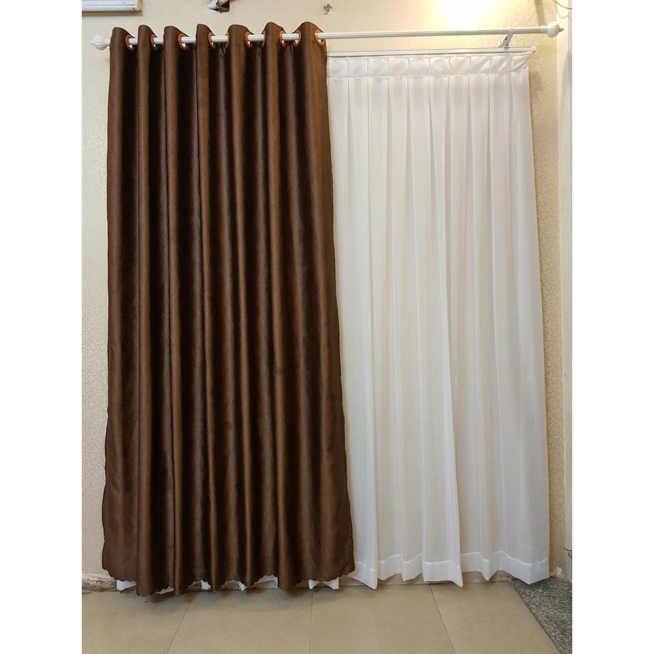 [HCM]Rèm màn cửa Chính [Ngang 5m Cao 2m7 ] may sẵn Hoàng Yên  - Chiều cao có thể điều chỉnh - Chống Nắng Trơn Khoen Lỗ Cao Cấp [Vải dày rủ bền & đẹp] [Có may theo kích thước]