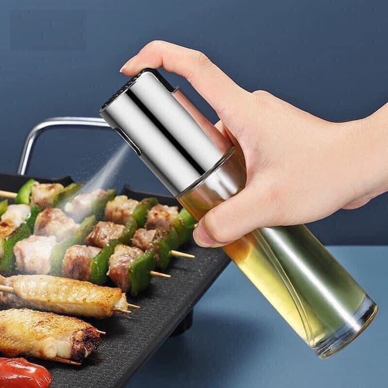 Bình xịt dầu ăn phun sương cao cấp dung tích 100 ml, bình xịt dầu ăn cho nồi chiên không dầu chai thủy tinh
