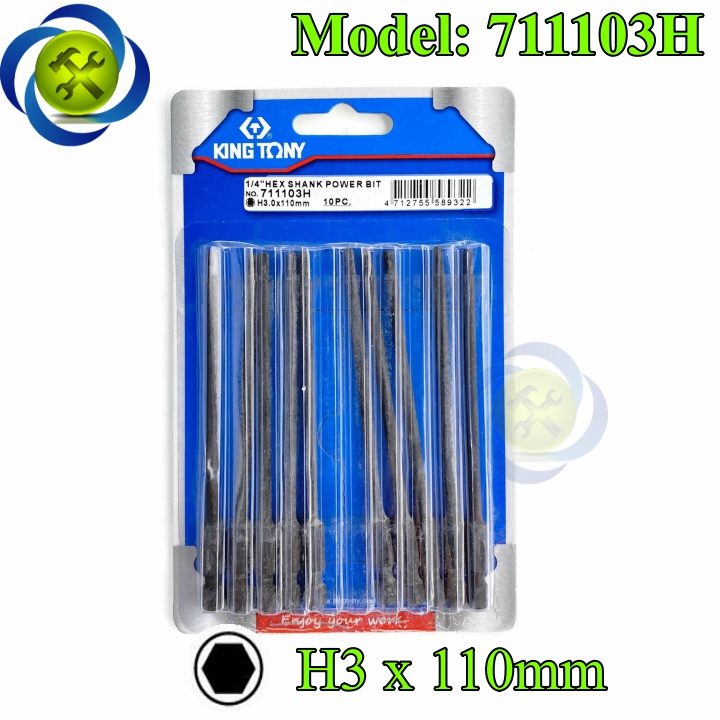 Mũi lục giác 3mm dài 110mm kingtony 711103h