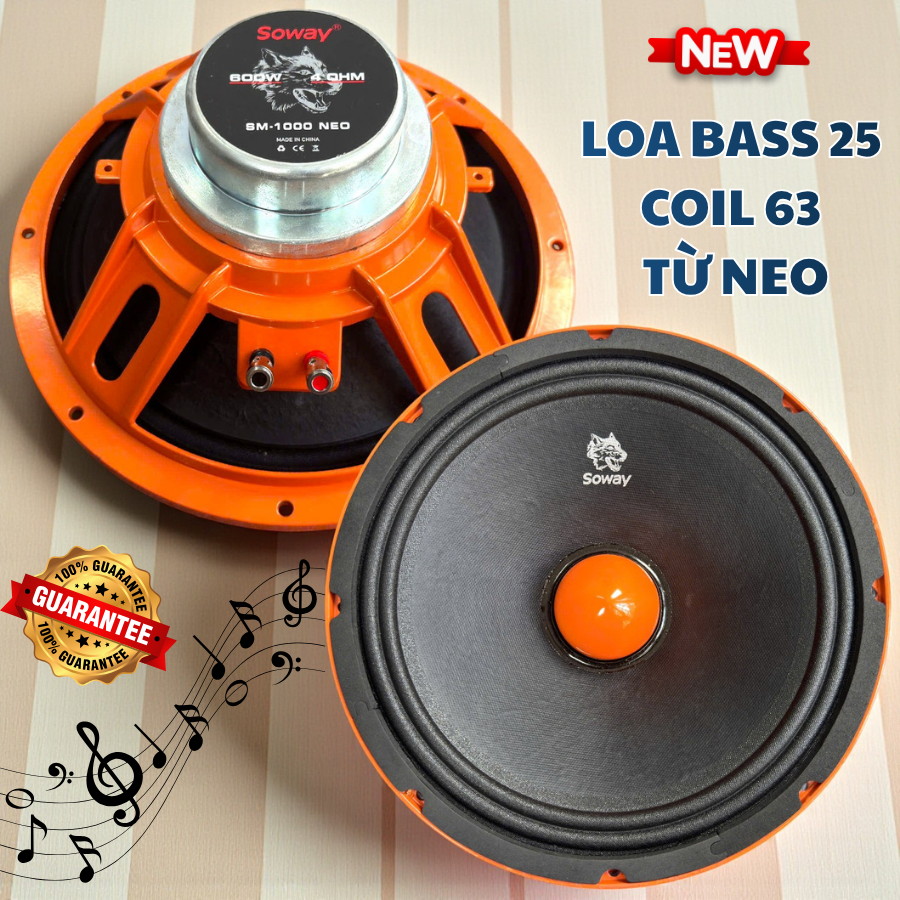 Loa neo khối bass 25 coil 63 Soway (Giá 1 Cái) hàng nhập khẩu chất lượng cao, màng vải sườn nhôm đúc