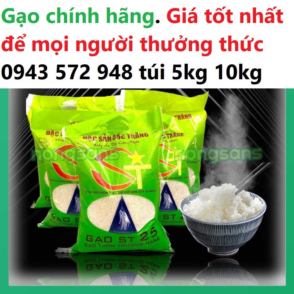 [HCM]Gạo gẫy nát như tấm ST 25 giảm giá 12000/kg túi 10kg - gạo thơm st25