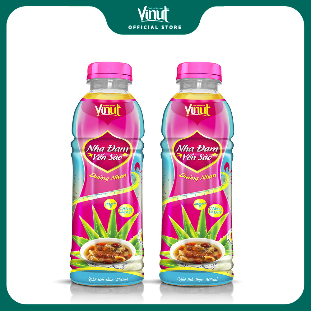[FREE SHIP] Combo 02 chai Nước Nha Đam Yến Sào Dưỡng Nhan Vinut 500ml
