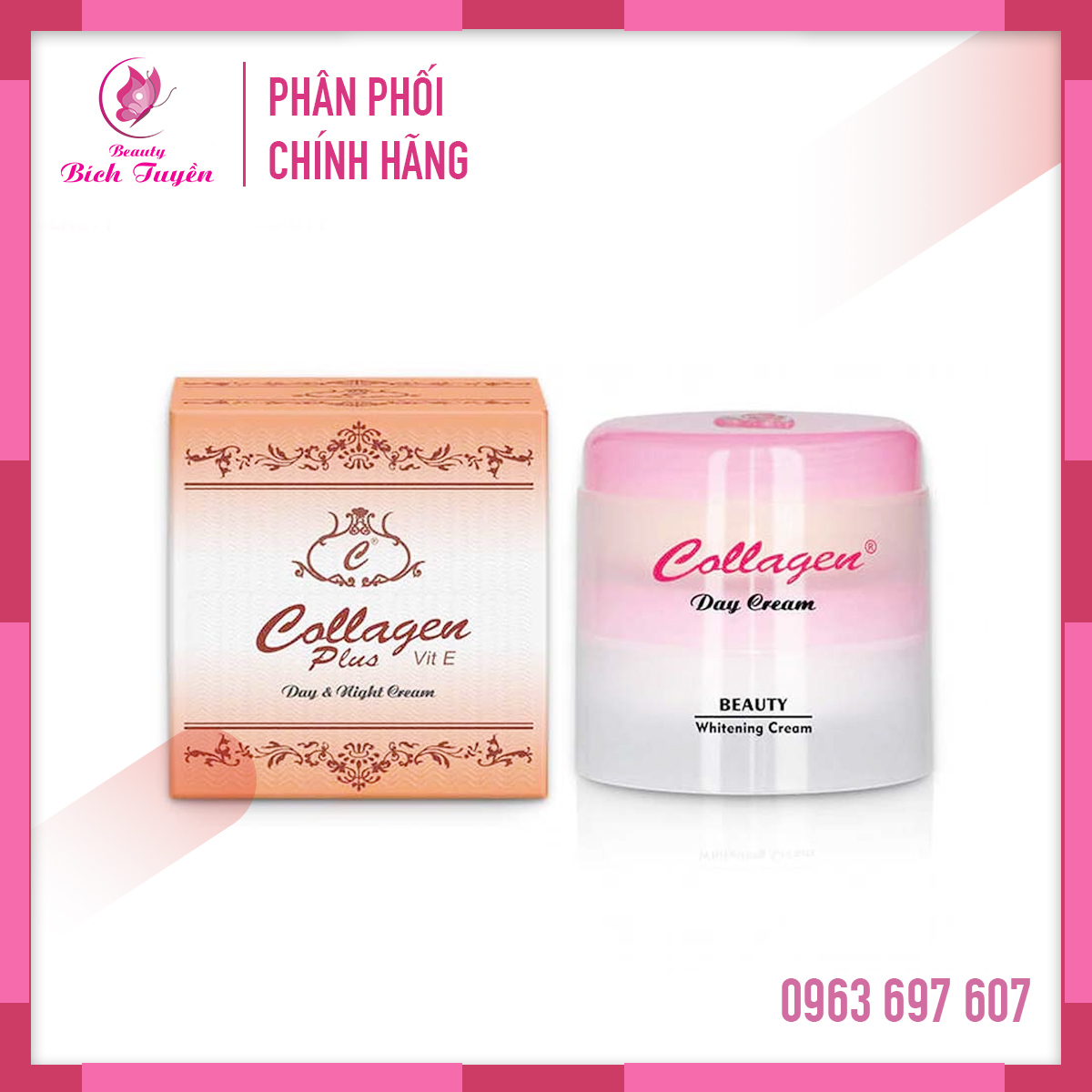 Kem dưỡng trắng da collagen plus vit e indonesia