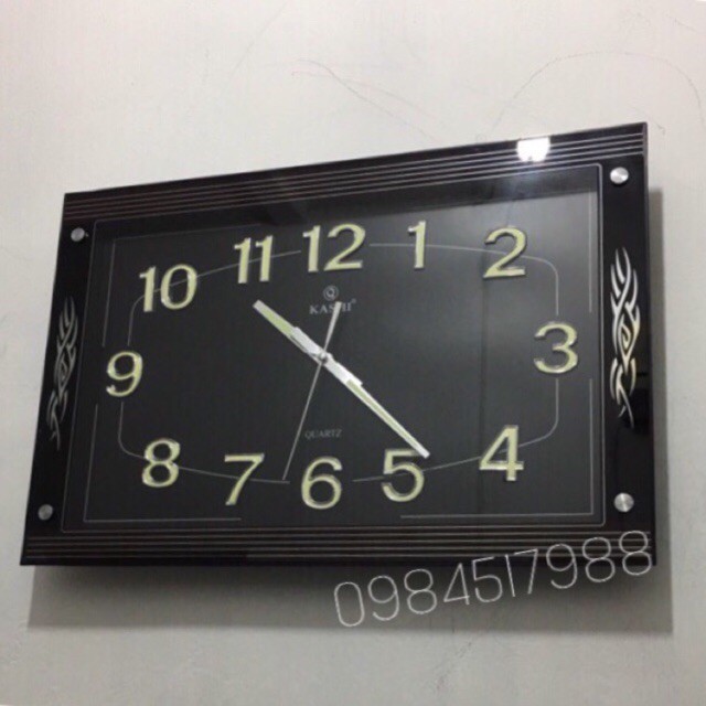 Đồng Hồ Treo Tường Kim Trôi Kashi K933 Dạ Quang Cỡ Lớn 38 X 57 Cm
