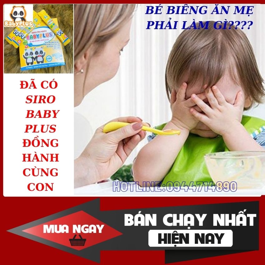 Siro cho bé biếng ăn táo bón babyplus hiệu quả bất ngờ