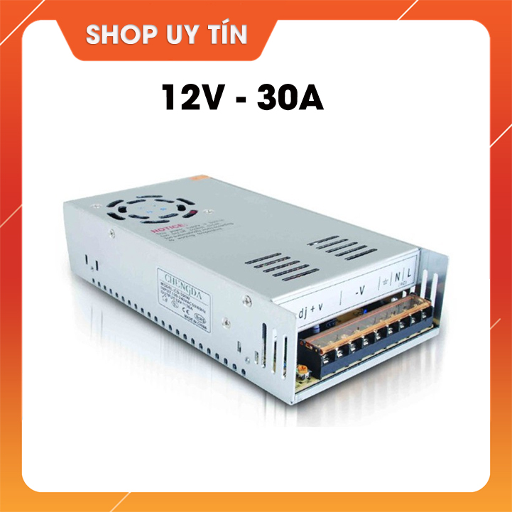 Nguồn tổng 12V 30A có quạt cho Camera và đèn Led
