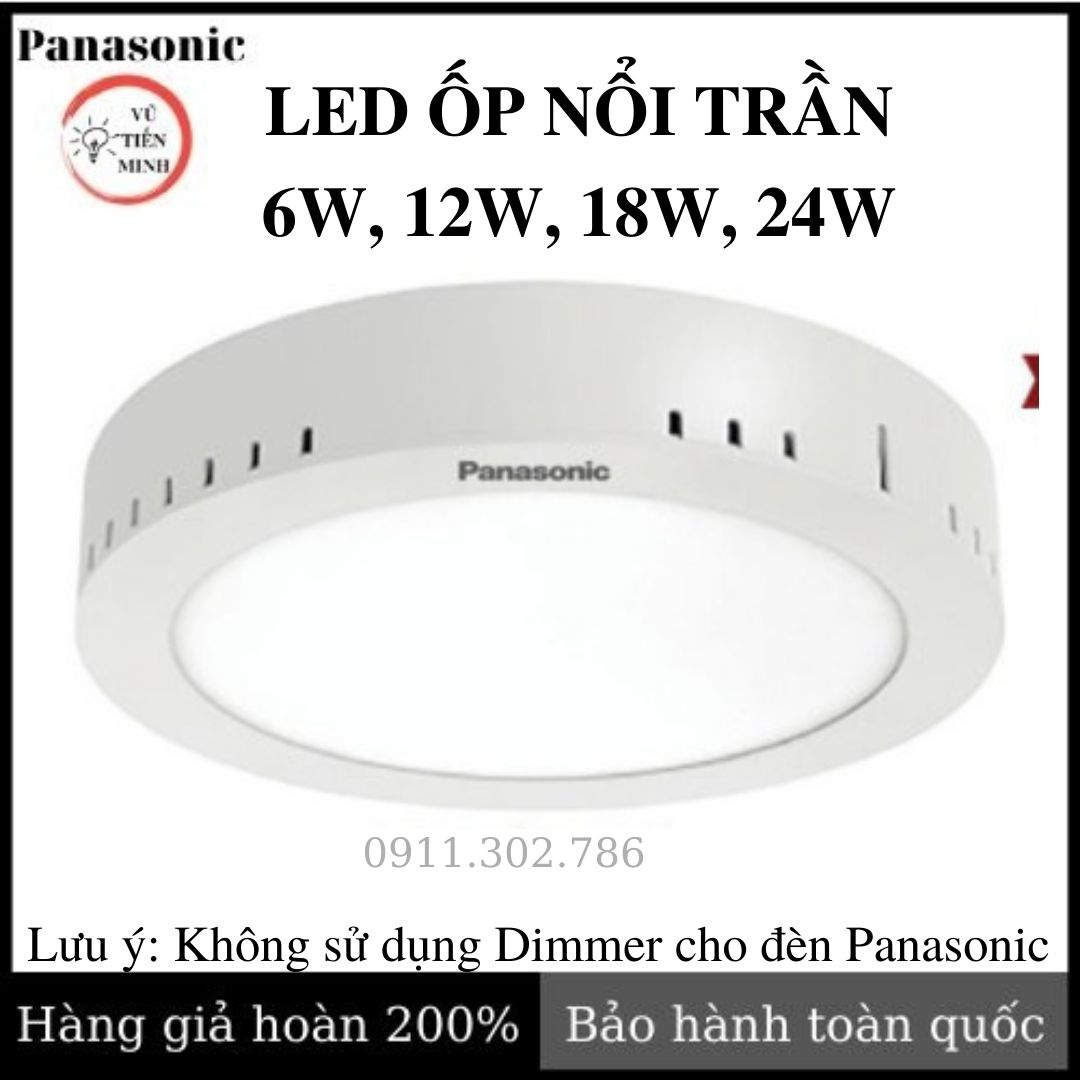 [FreeshipMAX] Đèn led ốp trần, đèn ốp nổi Panasonic 6W, 12W, 18W, 24W - Hàng chĩnh hãng - Bảo hành toàn quốc