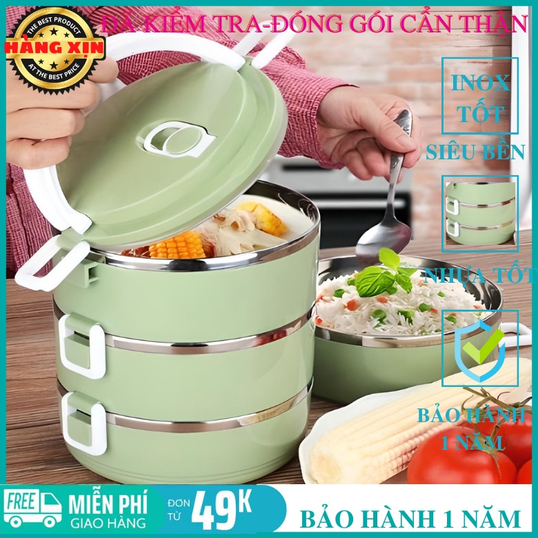 Hộp đựng cơm giữ nhiệt 2 ngăn/hộp đựng cơm giữ nhiệt inox giá rẻ -Hộp cơm hộp đựng cơm văn phòng giữ nhiệt 4 tầng inox