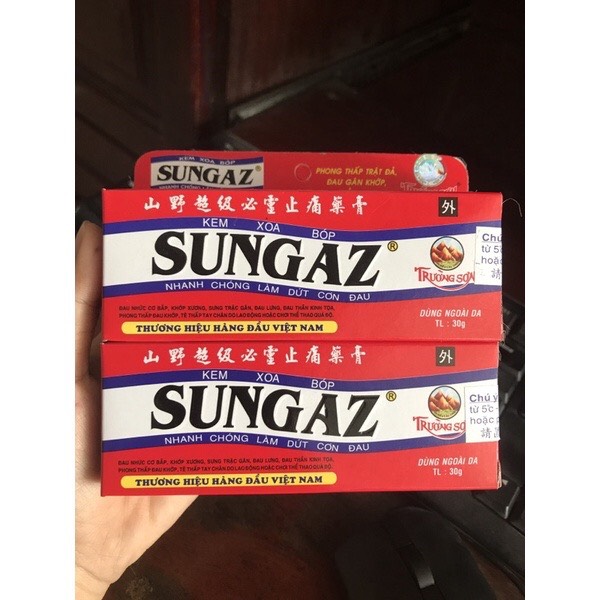 Sungaz - Kem xoa bóp hỗ trợ đau nhức, bong gân T/30gr, sưng tấy, đau lưng, đau thần kinh toạ, tê thấp tay chân