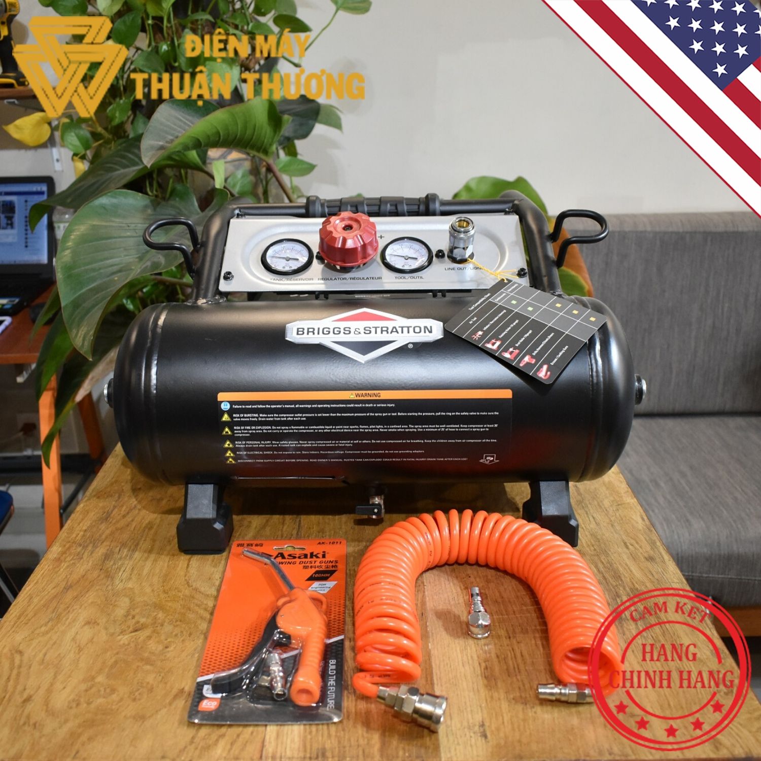 Máy nén khí 1.8hp 10l briggs&stratton 0201081