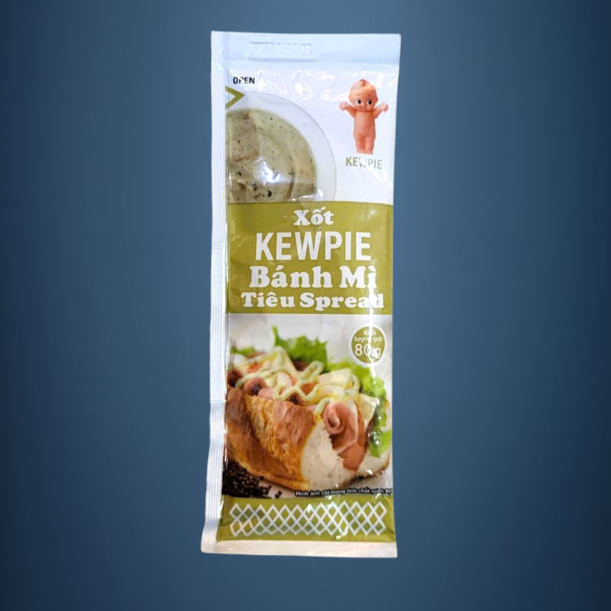 TÙY CHỌN - gói NÂU 80gr - XỐT BÁNH MÌ TIÊU KEWPIE Pepper Mayonnaise Spread