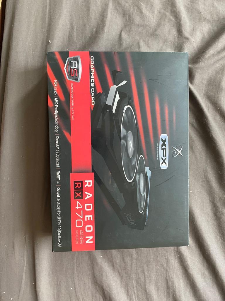 Card đồ họa amd radeon xfx rx 470 4gb black edition fullbox bh dài