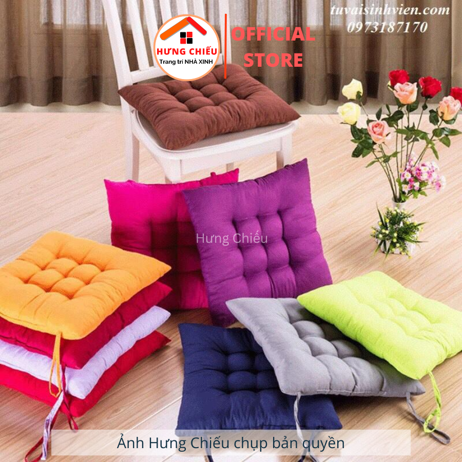 Đệm ngồi bệt dây trơn 1 màu 40x40cm