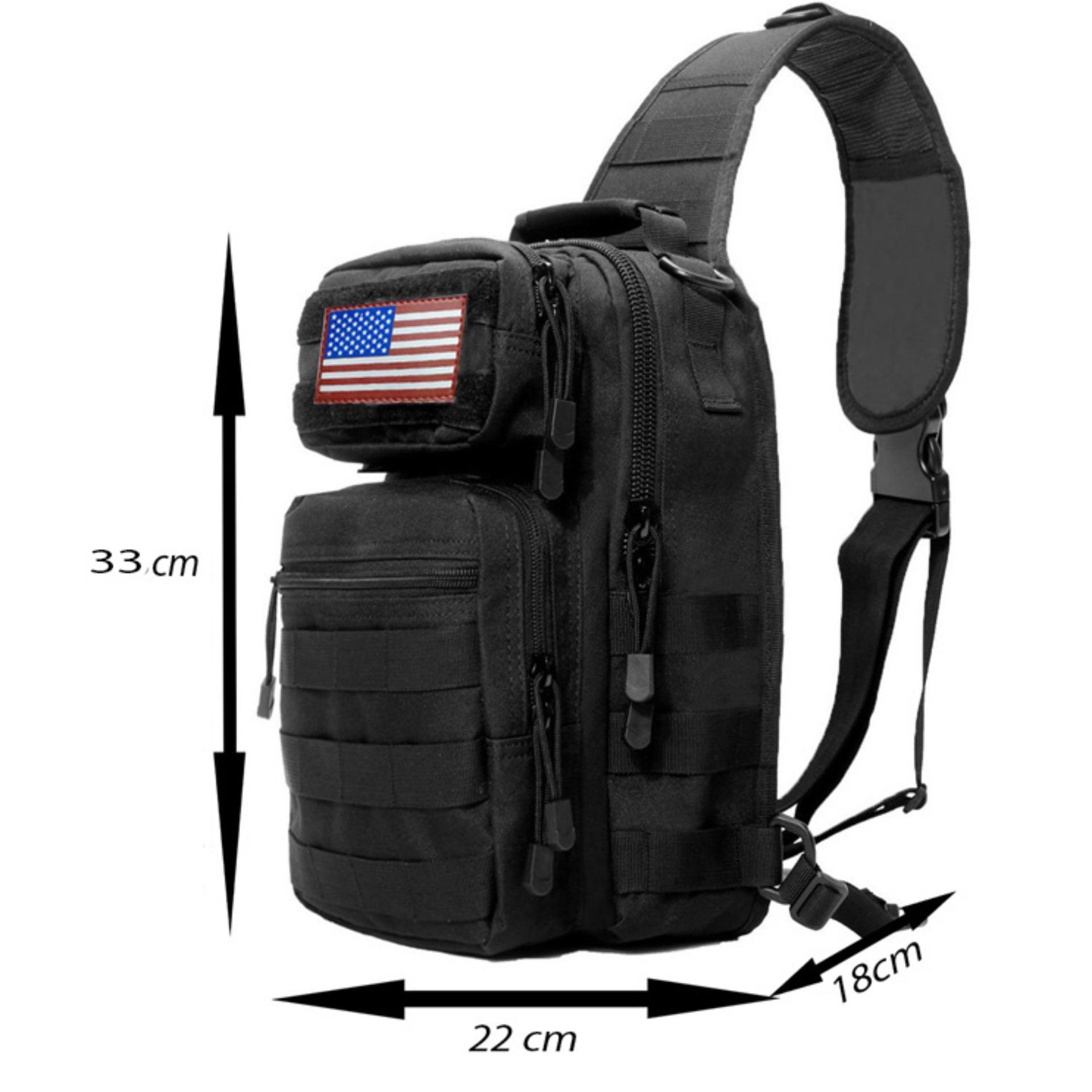 Balo chéo kích cỡ Lớn màu Đen Lính TDG