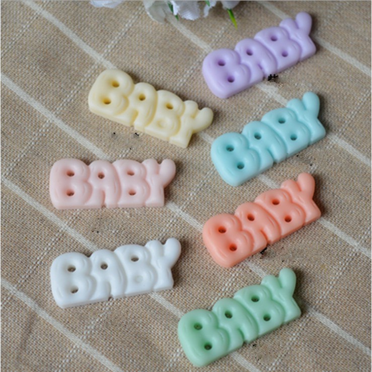 Sticker jibbitz cho dép sục Croc mẫu chữ BABY các màu