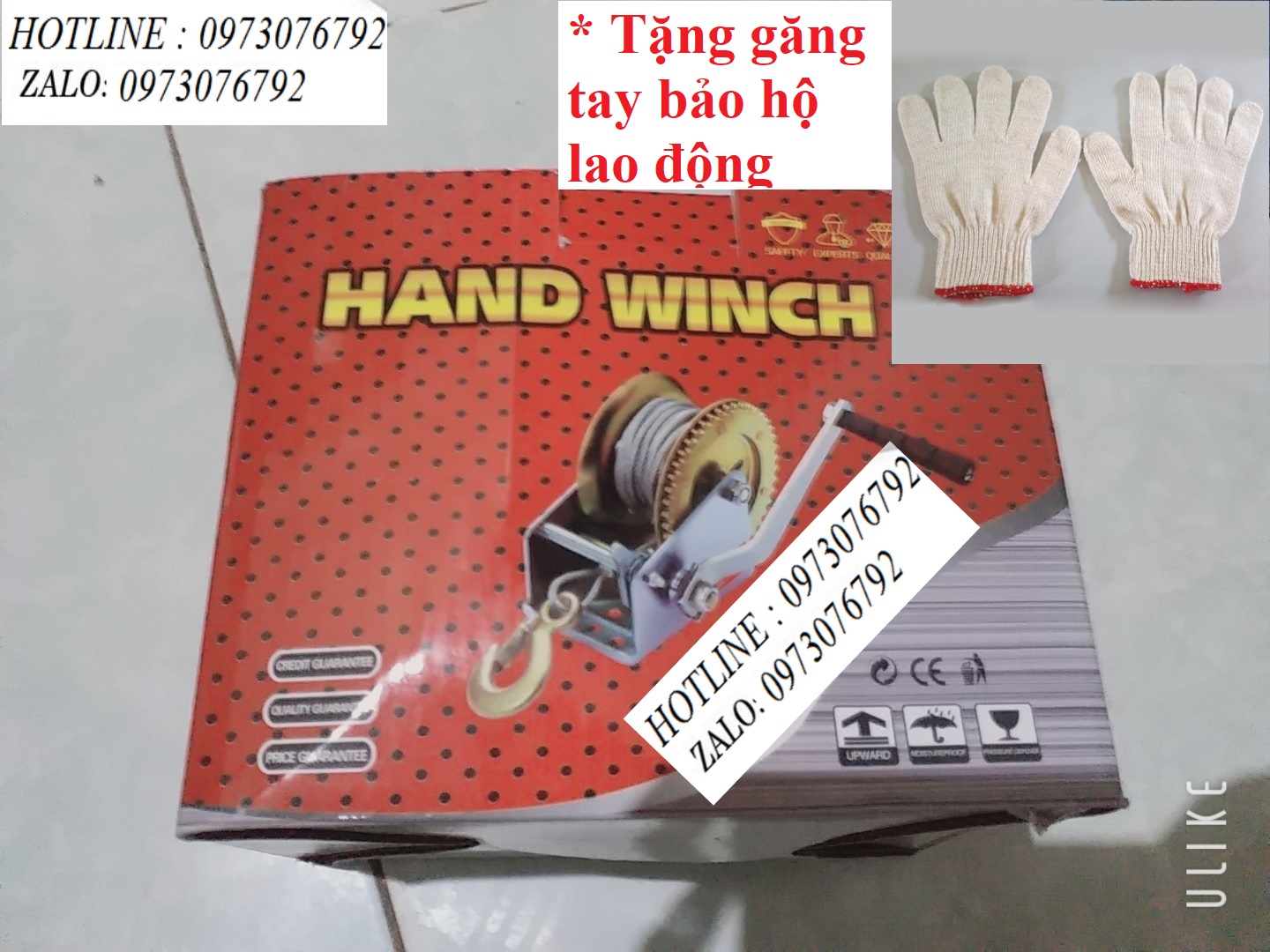tời , tời quay tay trọng tải 454kg, cáp 10m