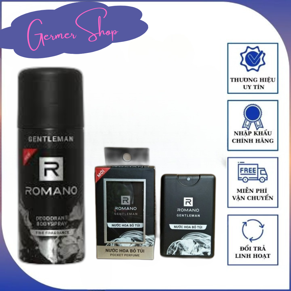 Romano Xịt khửmùi 150ml kèm nước hoa 18ml Hương gentleman