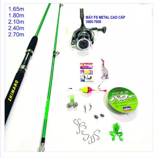 Combo cần 2 khúc đặc shimano+máy fs 2022 full kim loại 3000-7000 siêu bạo lực