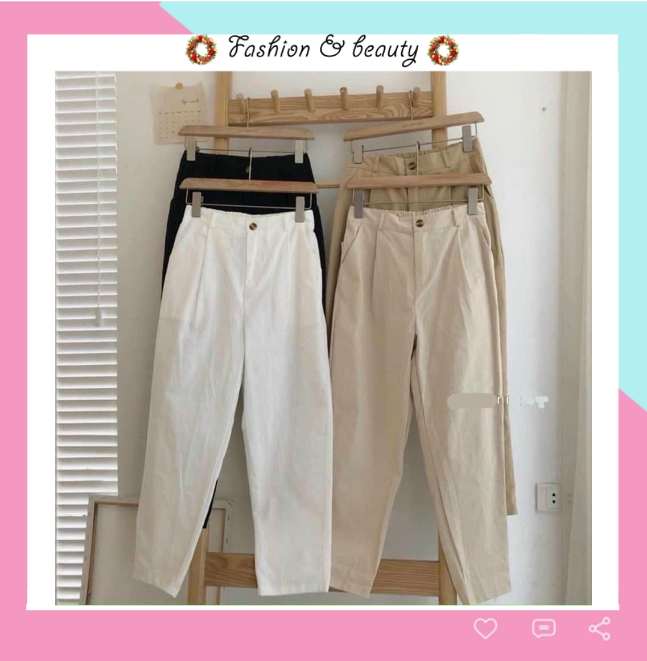 Quần đũi nữ baggy đẹp cạp chun sau chất đũi xước thoáng mát phong cách Hàn Quốc Q161