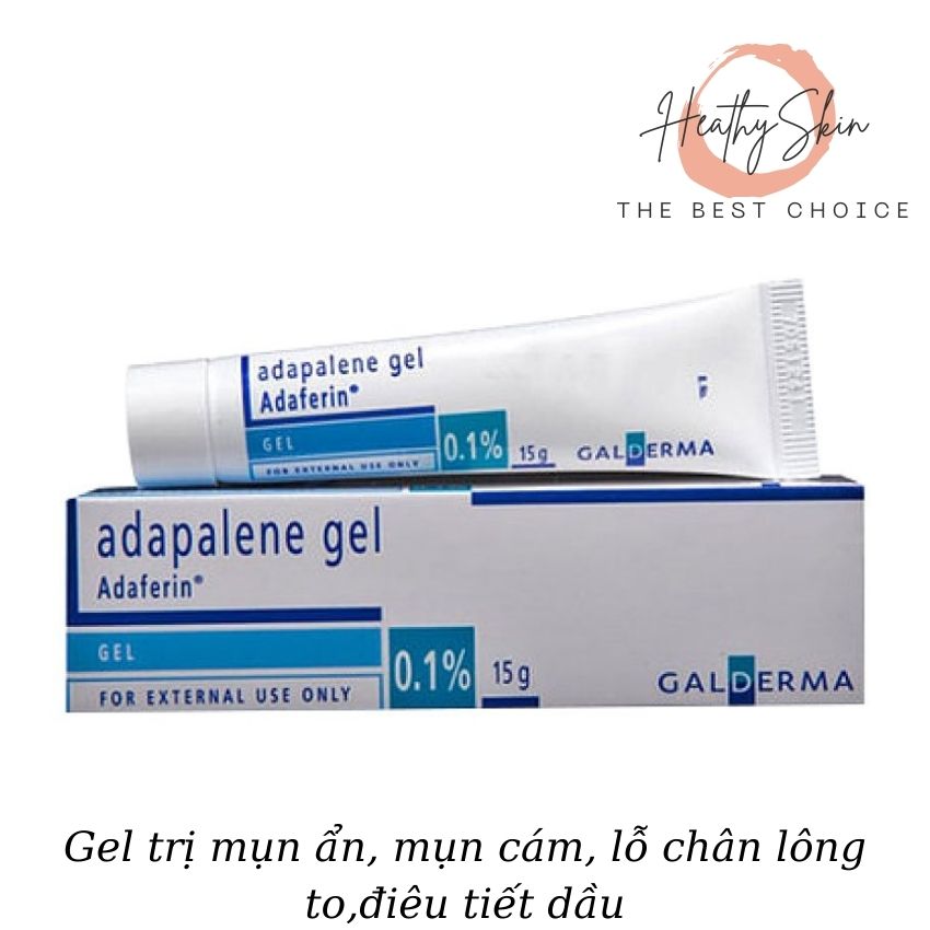 Adapalene gel 0.1% 15g - Hỗ trợ giảm mụn, mờ thâm, chống lão hóa, sạch mụn ẩn