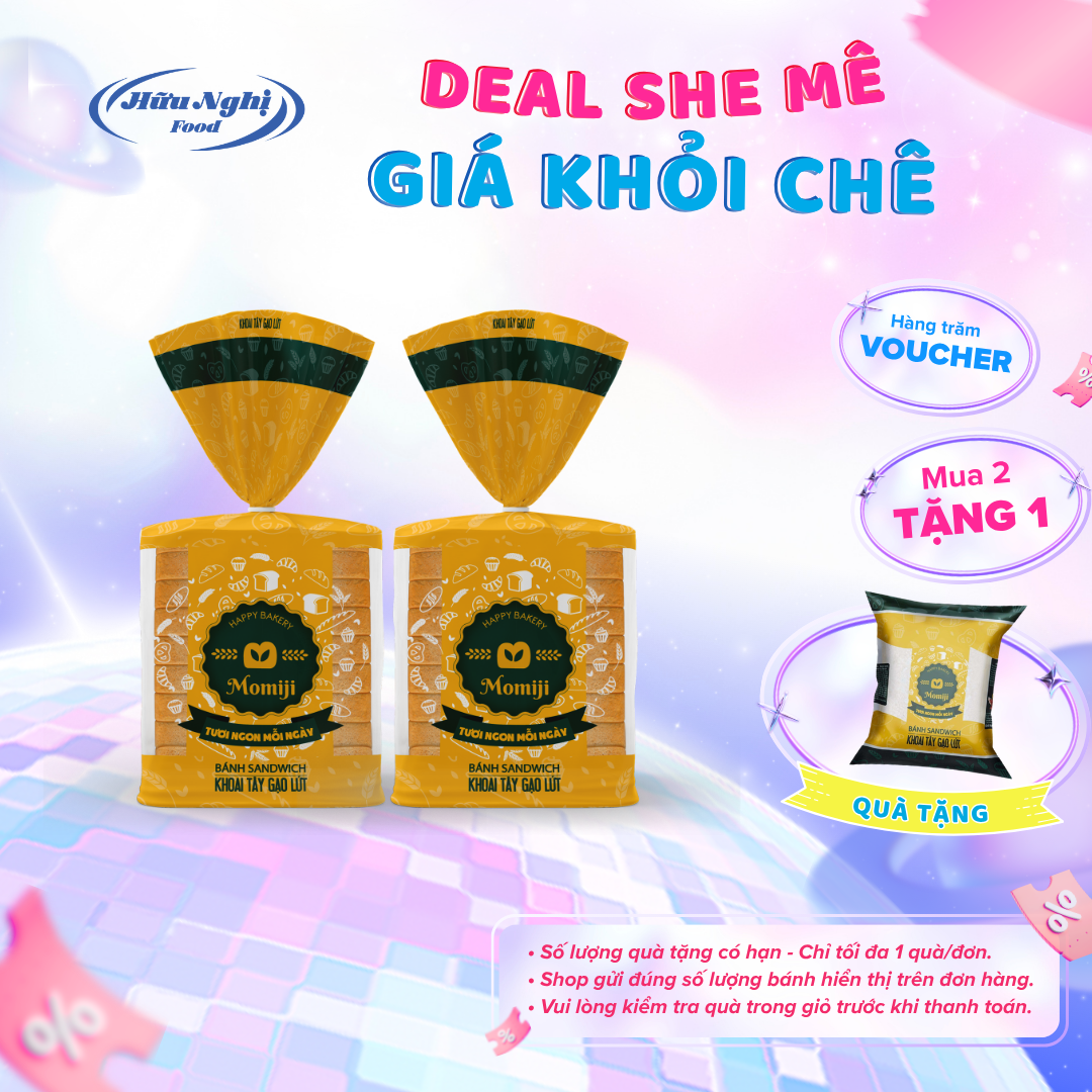 Bánh Mì Momiji Sandwich Khoai Tây Gạo Lứt 300g
