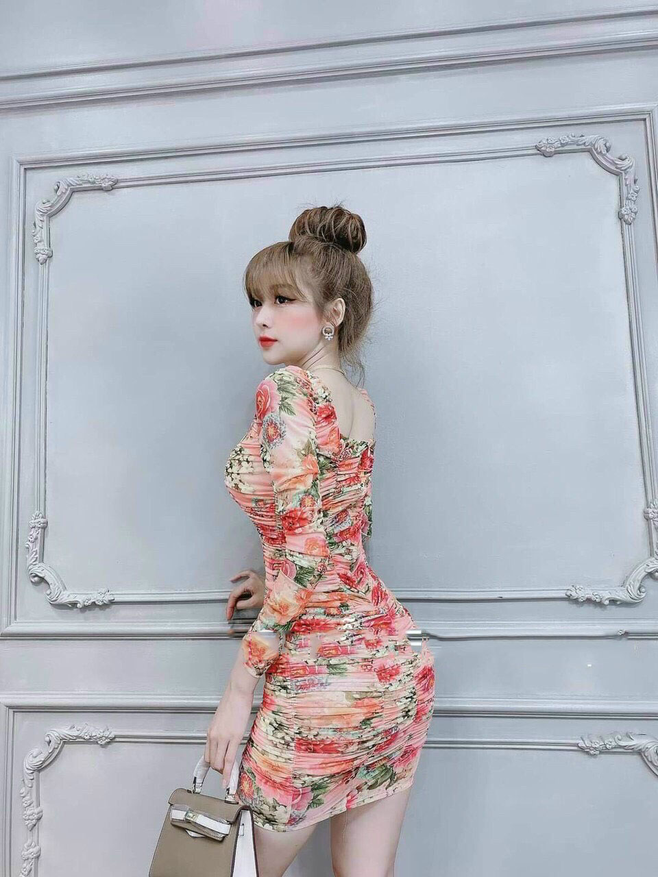 [HCM]ĐẦM NỮ BODY NHÚN THÂN HOA LÁ (CÓ MÚT) TRẺ TRUNG THỜI TRANG NỮ LINH LAN EL70