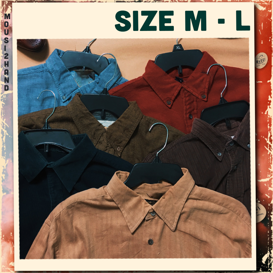Áo sơ mi nhung tăm, corduroy - SIZE M,L -secondhand - - vintage, cổ điển - Mousi 2hand
