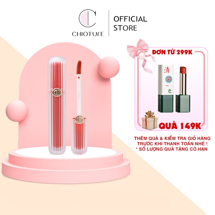 Son kem lì Chioture. Son kem mate. Son thỏi lì chống nước, lên màu chuẩn, mềm mịn như nhung,12 tone màu