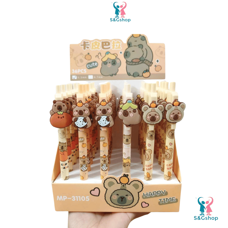 Bút chì bấm Capybara 2B, bút chì kim ngòi 0.5mm cute