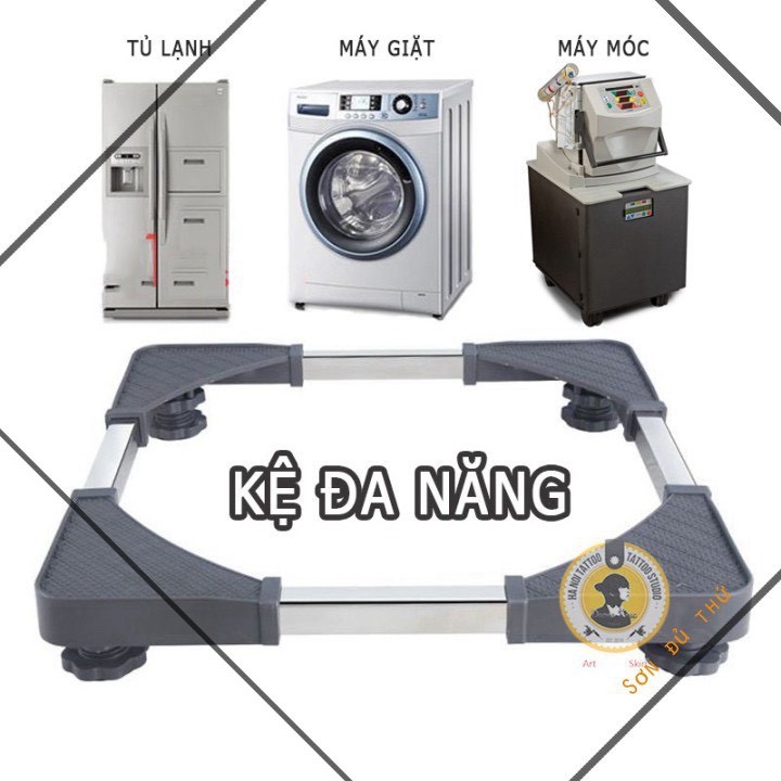 Kệ Kê Máy Giặt Inox - Đồ Gia Dụng Nhỏ - Kệ Kê Tủ Lạnh Máy Giặc Inox - Có Thể Kéo Dãn Kích Thước Tùy Ý - Chân Kệ Cao Giúp Việc Vệ Sinh Sàn Nhà Dễ Dàng