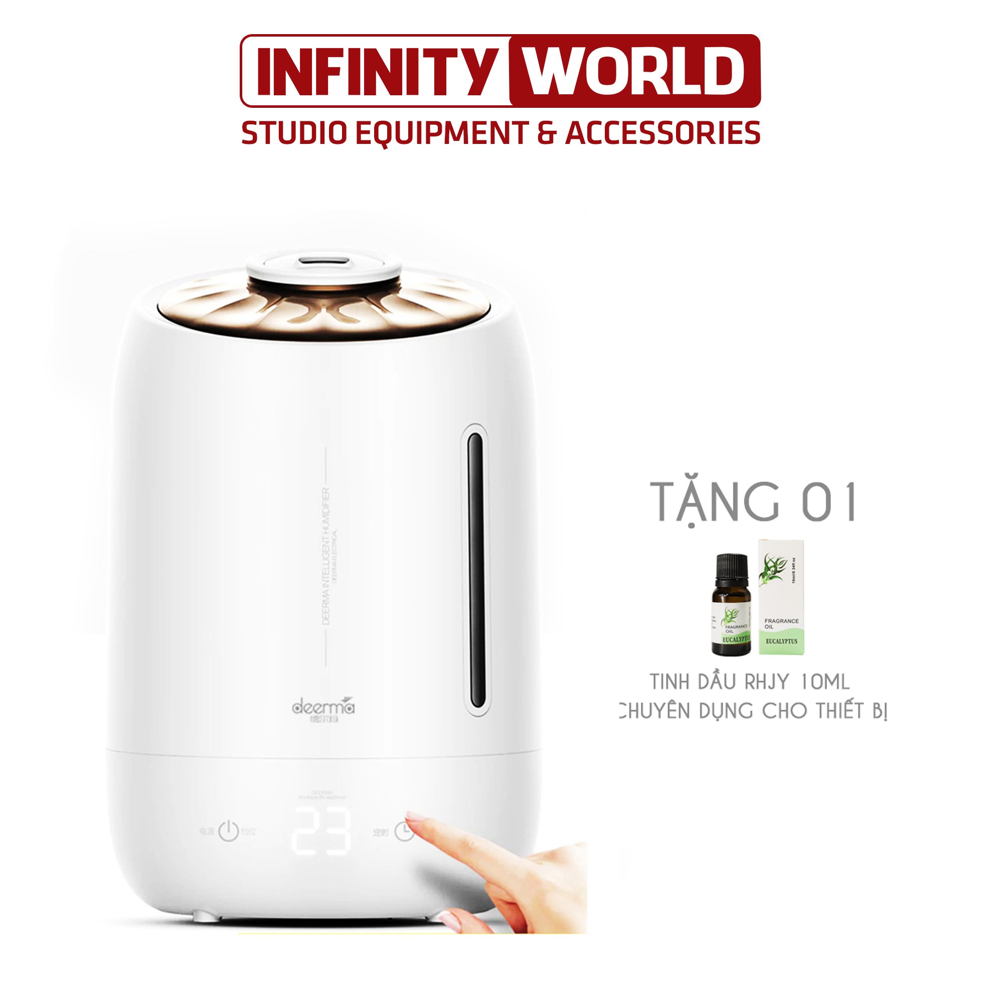 Máy tạo ẩm không khí siêu âm & khuêch tán tinh dầu cao cấp - Deerma F600 (Tặng 1 lọ tinh dầu thơm cao cấp Rhjy 10ml)