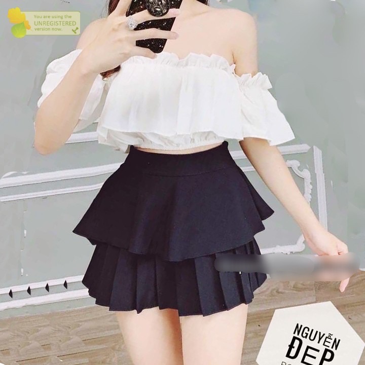 [HCM]Chân váy tầng xếp ly to chất cực đẹp - hình thật trải sàn - Unisex Shop
