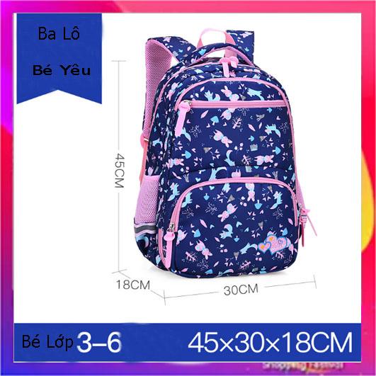 Balo Đi Học Cho Bé Gái Từ Lớp 3 - Lớp 7 Họa Tiết Thỏ Yêu