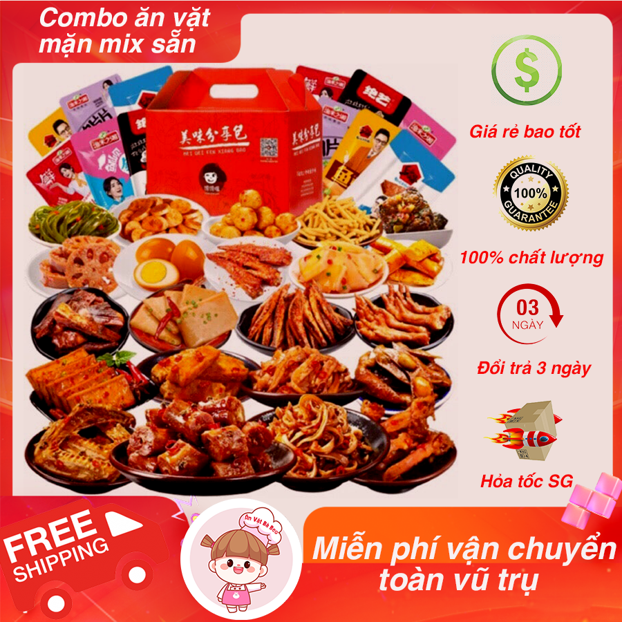 🔴ship cod🔴 combo ăn vặt mặn mix - ăn vặt bà beo - ăn vặt nội địa trung