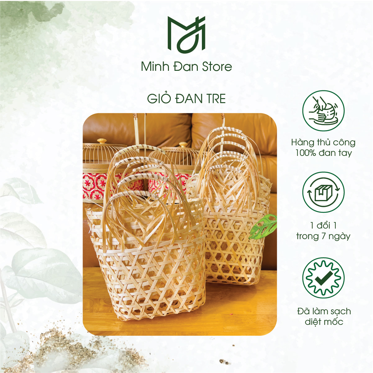 Giỏ tre làn tre, giỏ đựng quà, đựng trái cây, quà biếu tết, giỏ đựng quà tặng, trái cây, bánh kẹo, giỏ set quà, thủ công