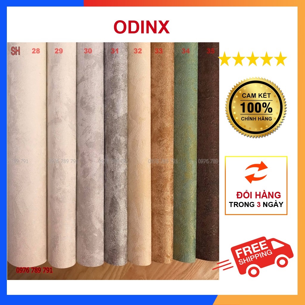 Giấy Dán Tường Giả Bê Tông Xi Măng  Lụa Kim Tuyến Không Keo Màu Xám Trắng Vàng Nâu Ghi Đẹp HOT SALE