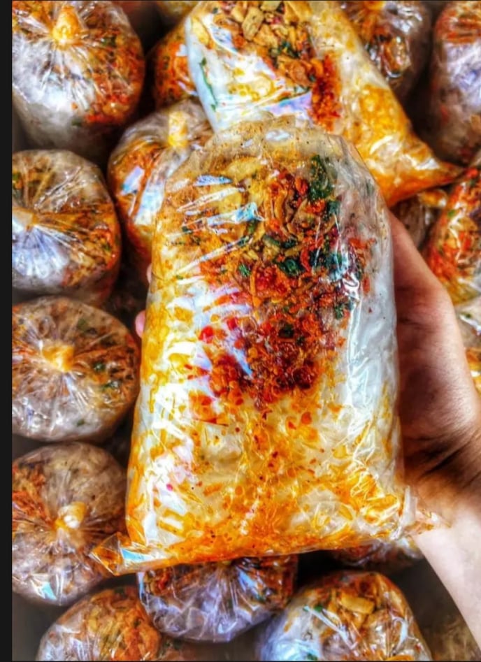 Bánh tráng trộn sa tế hành ruốc ( bịch to ) - Bánh tráng sa tế tôm