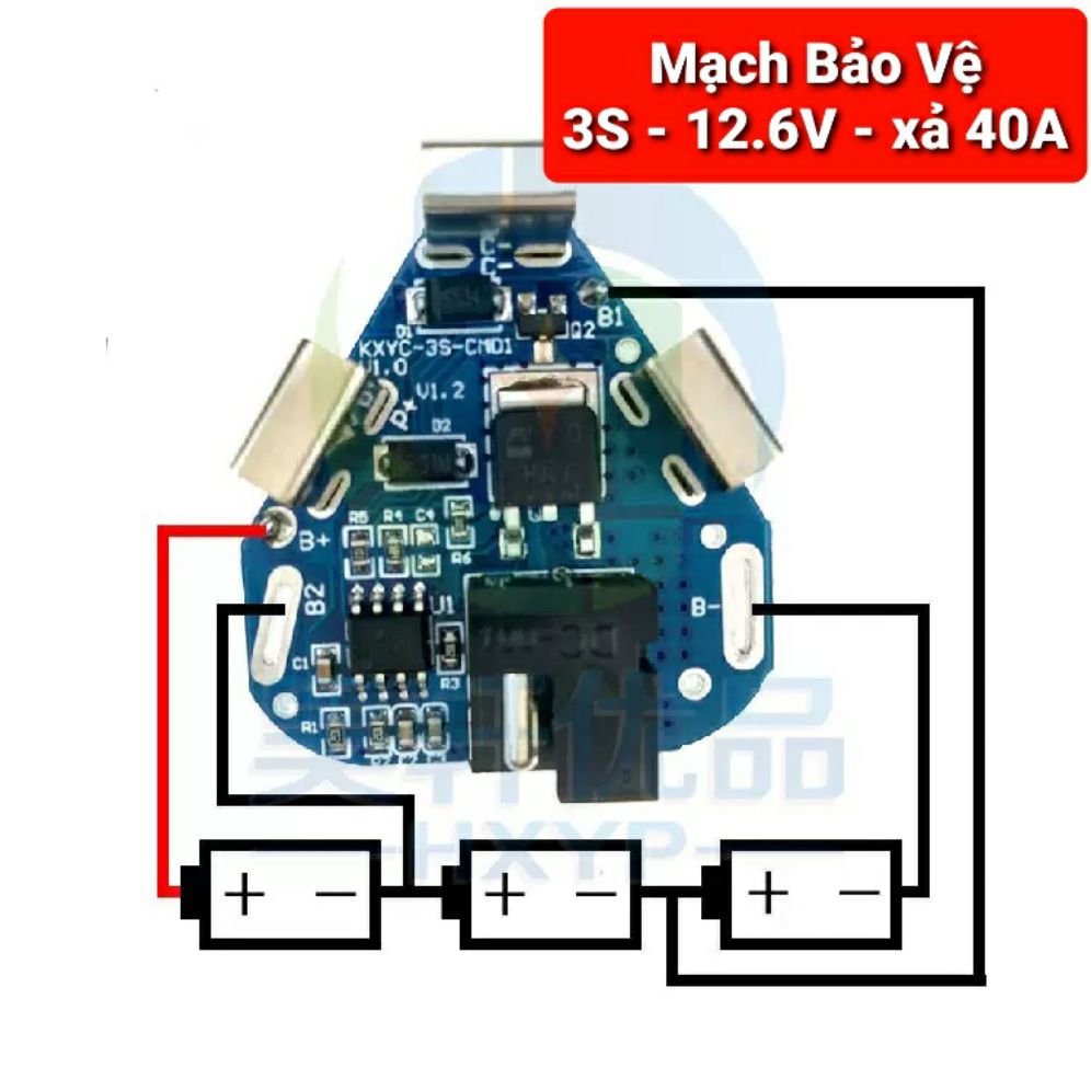 Achun.vn - mạch bảo vệ pin 3s-12.6v xả max 40a tức thời